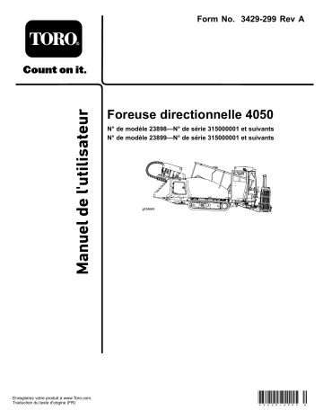 Toro 4050 Directional Drill Utility Equipment Manuel utilisateur | Fixfr
