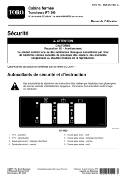 Toro Enclosed Operator Cab, RT1200 Trencher Manuel utilisateur