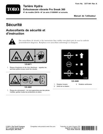 Toro Hydra Borer, Pro Sneak 360 Vibratory Plow Utility Equipment Manuel utilisateur | Fixfr
