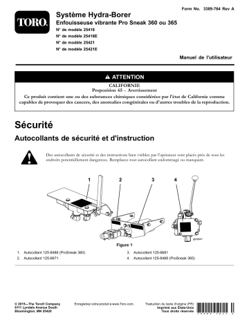 Toro Hydra Borer, Pro Sneak 360 Vibratory Plow Utility Equipment Manuel utilisateur | Fixfr