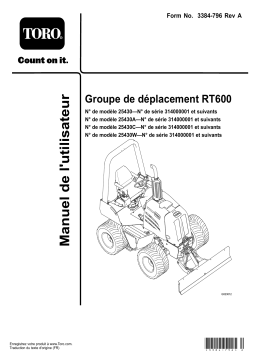 Toro RT600 Traction Unit Trencher Manuel utilisateur