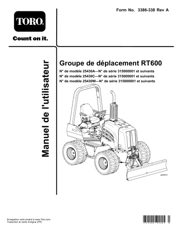 Toro RT600 Traction Unit Trencher Manuel utilisateur | Fixfr