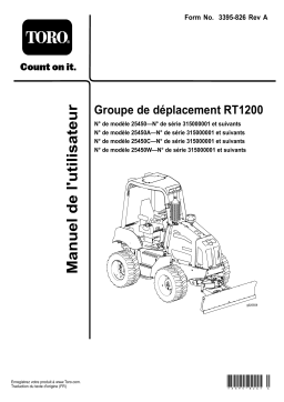 Toro RT1200 Traction Unit Trencher Manuel utilisateur