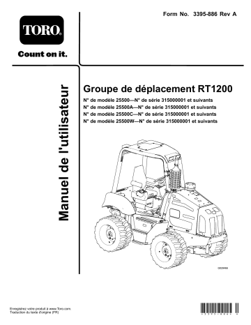 Toro RT1200 Traction Unit Trencher Manuel utilisateur | Fixfr