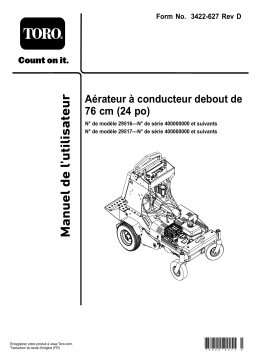 Toro 24in Stand-On Aerator Manuel utilisateur