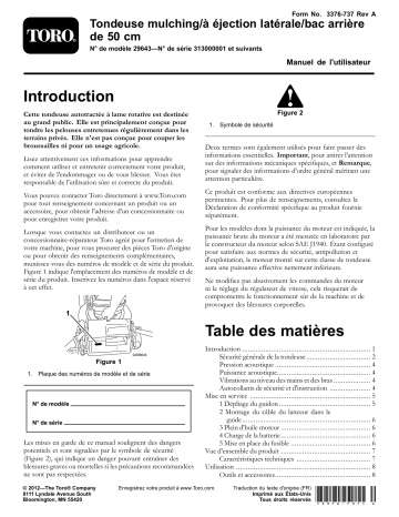 Toro 50cm Mulching/Side Discharge/Rear Bagging Lawn Mower Walk Behind Mower Manuel utilisateur | Fixfr