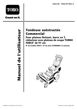 Toro Commercial Walk-Behind Mower, 15HP T-Bar Gear Drive Walk Behind Mower Manuel utilisateur