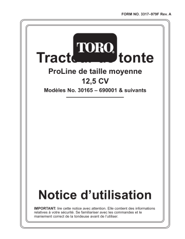 Toro Mid-Size Proline Gear Traction Unit, 12.5 hp Walk Behind Mower Manuel utilisateur | Fixfr