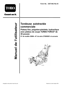 Toro Commercial Walk-Behind Mower, Fixed Deck Pistol Grip Hydro Walk Behind Mower Manuel utilisateur