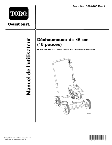 Toro 18in Dethatcher Manuel utilisateur | Fixfr