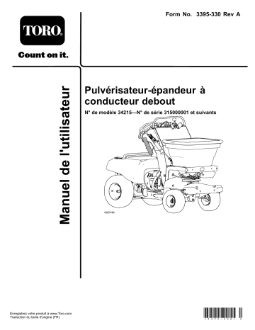 Toro Stand-On Spreader/Sprayer Manuel utilisateur | Fixfr