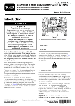 Toro SnowMaster 824 QXE Snowthrower Manuel utilisateur