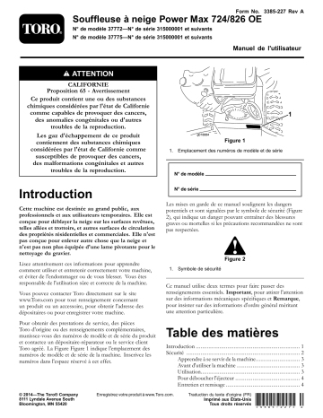 Power Max 826 OE Snowthrower | Toro Power Max 724 OE Snowthrower Manuel utilisateur | Fixfr