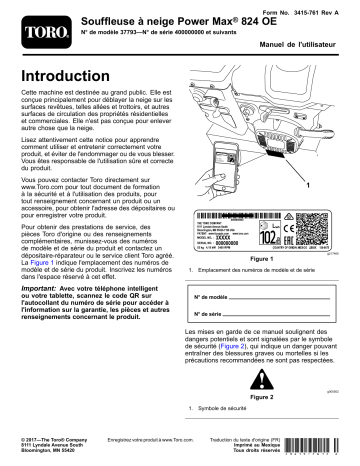 Toro Power Max 824 OE Snowthrower Manuel utilisateur | Fixfr