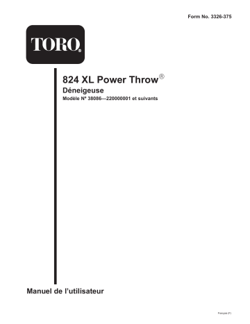 Toro 824XL Power Throw Snowthrower Manuel utilisateur | Fixfr