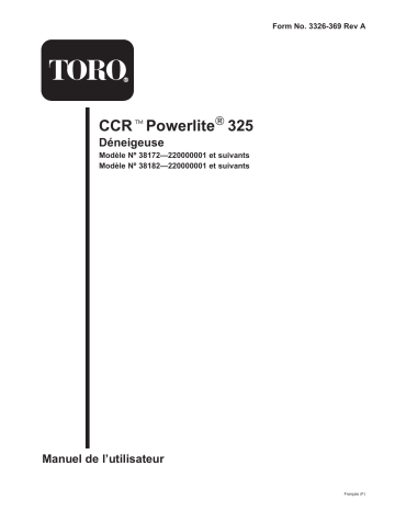 Toro CCR Powerlite Snowthrower Manuel utilisateur | Fixfr