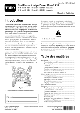 Toro Power Clear 418 ZE Snowthrower Manuel utilisateur