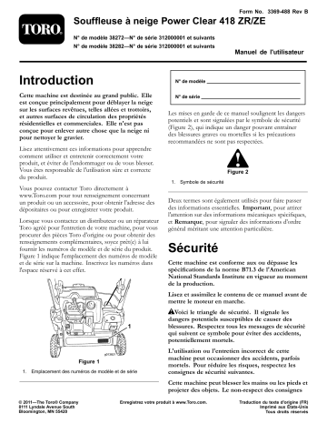 Power Clear 418 ZR Snowthrower | Toro Power Clear 418 ZE Snowthrower Manuel utilisateur | Fixfr