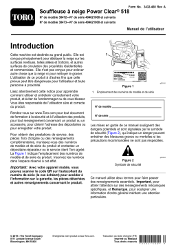 Toro Power Clear 518 ZR Snowthrower Manuel utilisateur