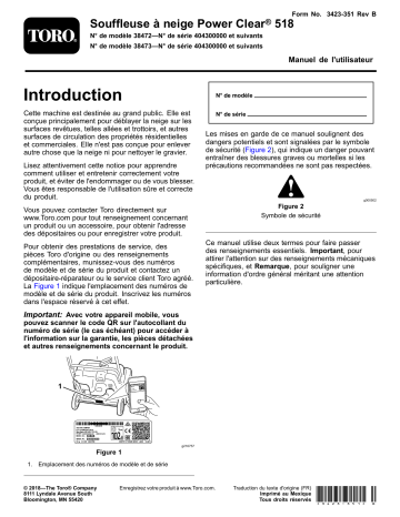 Toro Power Clear 518 ZR Snowthrower Manuel utilisateur | Fixfr