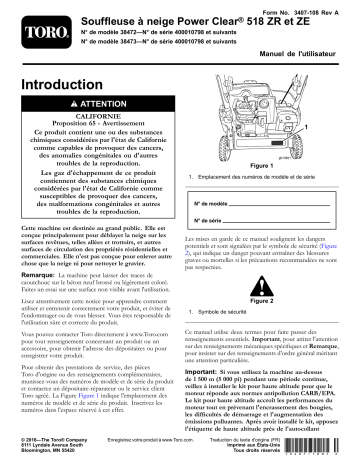 Toro Power Clear 518 ZR Snowthrower Manuel utilisateur | Fixfr