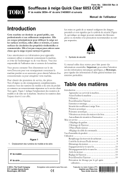 Toro CCR 6053 Quick Clear Snowthrower Manuel utilisateur