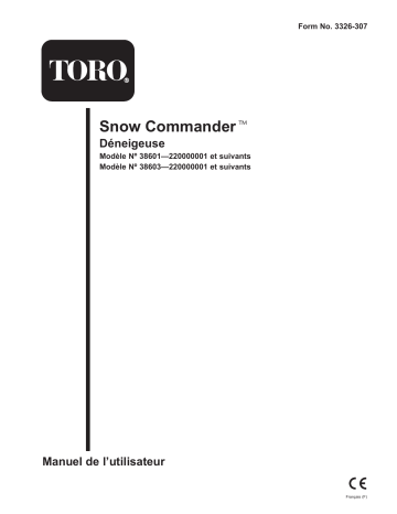 Toro Snow Commander Snowthrower Manuel utilisateur | Fixfr