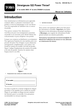 Toro 522 Power Throw Snowthrower Manuel utilisateur