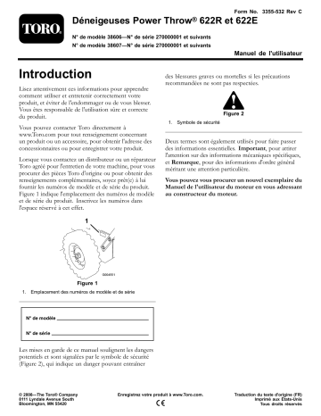 622R Power Throw Snowthrower | Toro 622E Power Throw Snowthrower Manuel utilisateur | Fixfr