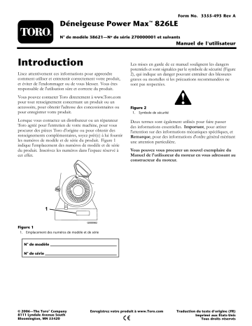 Toro Power Max 826 LE Snowthrower Manuel utilisateur | Fixfr