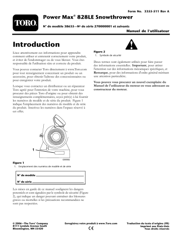 Toro Power Max 828 LE Snowthrower Manuel utilisateur | Fixfr