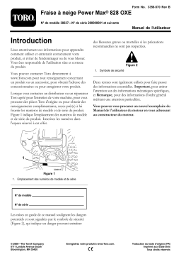 Toro Power Max 828 OXE Snowthrower Manuel utilisateur