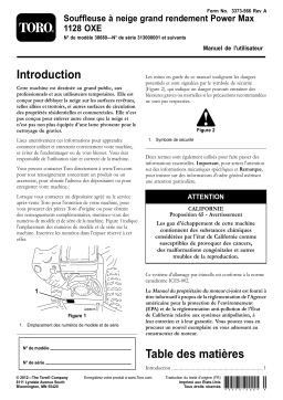 Toro Power Max Heavy Duty 1128 OXE Snowthrower Manuel utilisateur