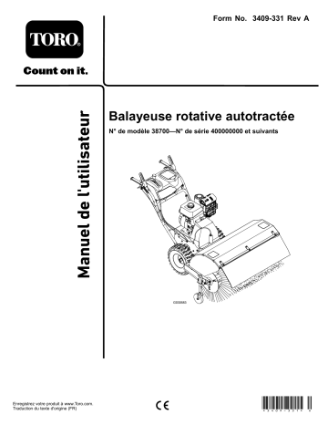 Toro Walk-Behind Rotary Broom Sweeper Manuel utilisateur | Fixfr