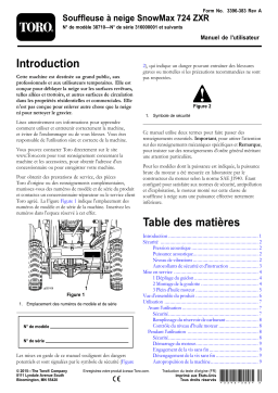 Toro SnowMax 724 ZXR Snowthrower Manuel utilisateur