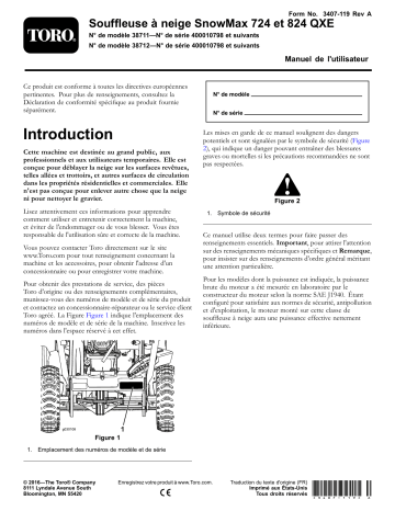 Toro SnowMax 724 QXE Snowthrower Manuel utilisateur | Fixfr