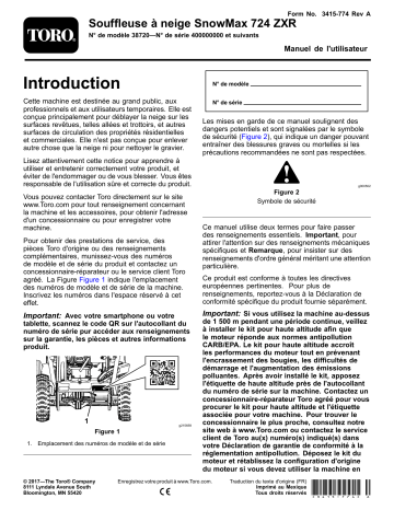 Toro SnowMax 724 ZXR Snowthrower Manuel utilisateur | Fixfr