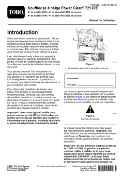 Toro Power Clear 721 R Snowthrower Manuel utilisateur