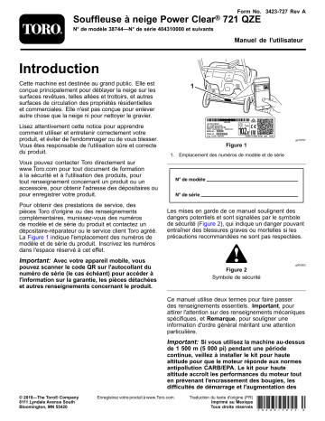 Toro Power Clear 721 QZE Snowthrower Manuel utilisateur | Fixfr