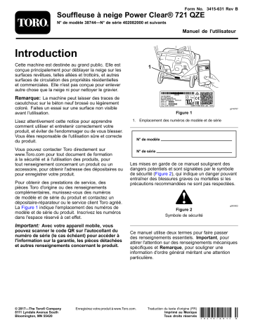 Toro Power Clear 721 QZE Snowthrower Manuel utilisateur | Fixfr