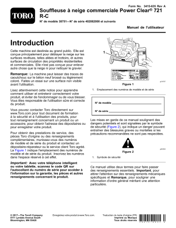 Toro Power Clear 721 R-C Commercial Snowthrower Manuel utilisateur | Fixfr