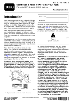 Toro Power Clear 821 QZE Snowthrower Manuel utilisateur