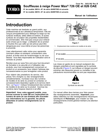 Toro Power Max 826 OAE Snowthrower Manuel utilisateur | Fixfr
