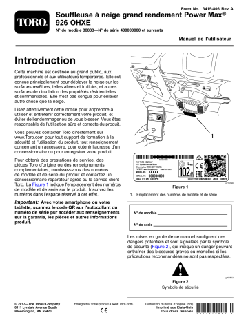 Toro Power Max Heavy Duty 926 OHXE Snowthrower Manuel utilisateur | Fixfr