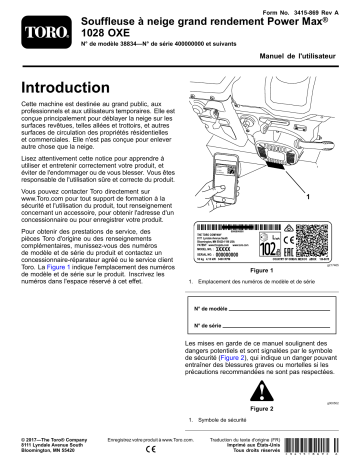 Toro Power Max Heavy Duty 1028 OXE Snowthrower Manuel utilisateur | Fixfr