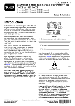 Toro Power Max Commercial 1432 OHXE Snowthrower Manuel utilisateur