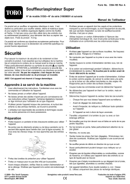 Toro Super Blower/Vacuum Blowers/Vacuum Manuel utilisateur