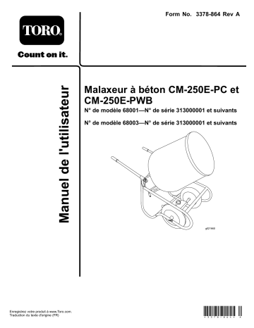 CM-250E-PC Concrete Mixer | Toro CM-250E-PWB Concrete Mixer Concrete Equipment Manuel utilisateur | Fixfr