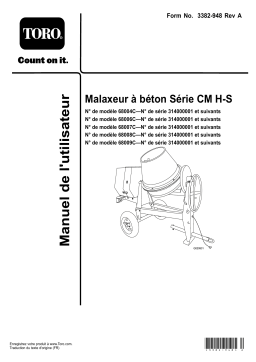 Toro CM-958H-P Concrete Mixer Concrete Equipment Manuel utilisateur