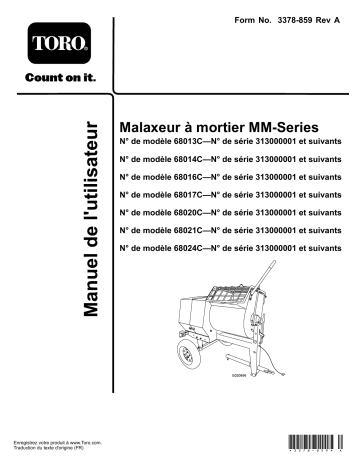 MM-12511H-S Mortar Mixer | MM-655H-S Mortar Mixer | Toro MM-858H-S Mortar Mixer Concrete Equipment Manuel utilisateur | Fixfr